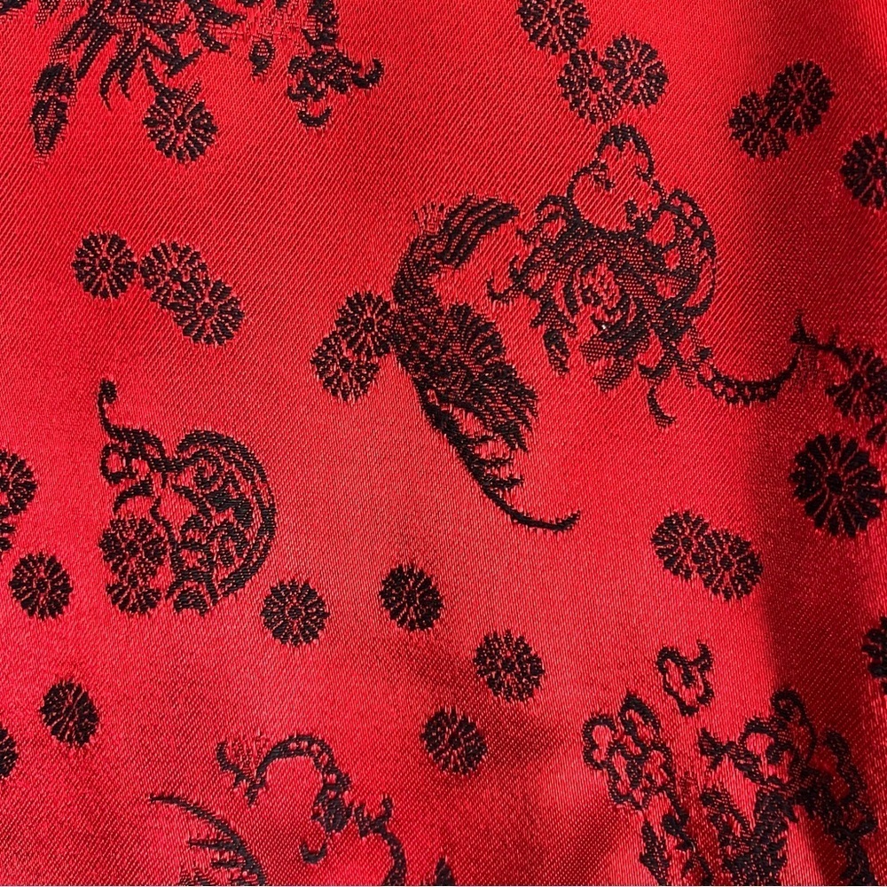 Vintage Karen Kwong R&M Richards Asian Oriental Red Kimono Cardigan 14 USA - Picture 4 of 7